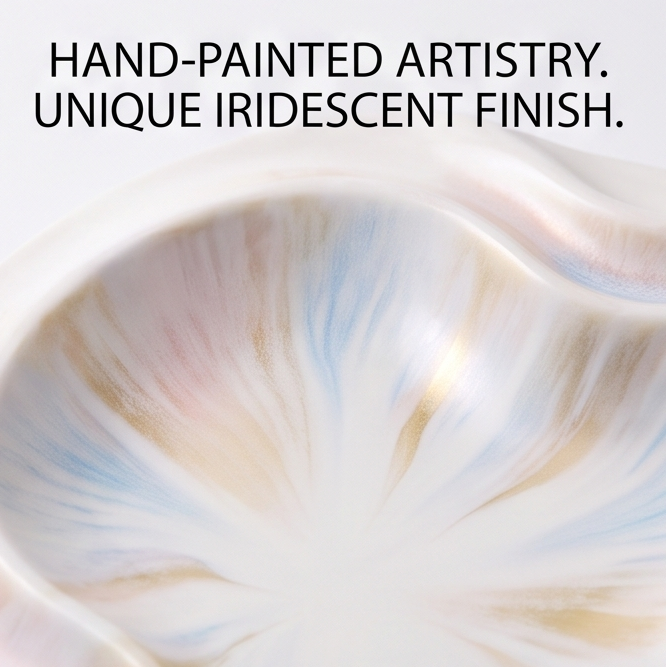 Iridescent Wave Ceramic Serving Dish