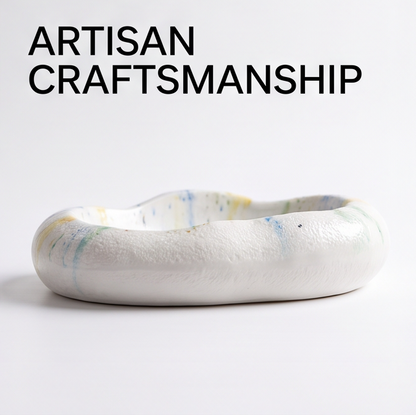 Hand-Painted Ceramic Pebble Serving Bowl