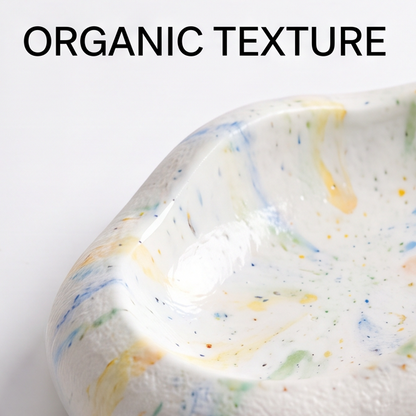 Hand-Painted Ceramic Pebble Serving Bowl