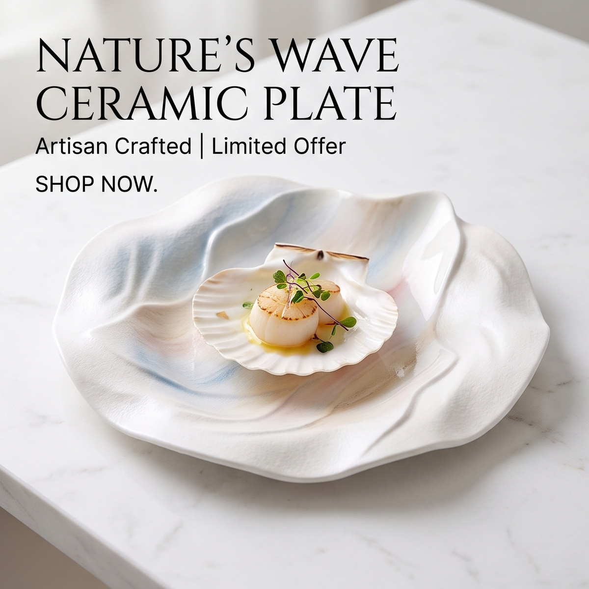 Nature's Wave Ceramic Plate