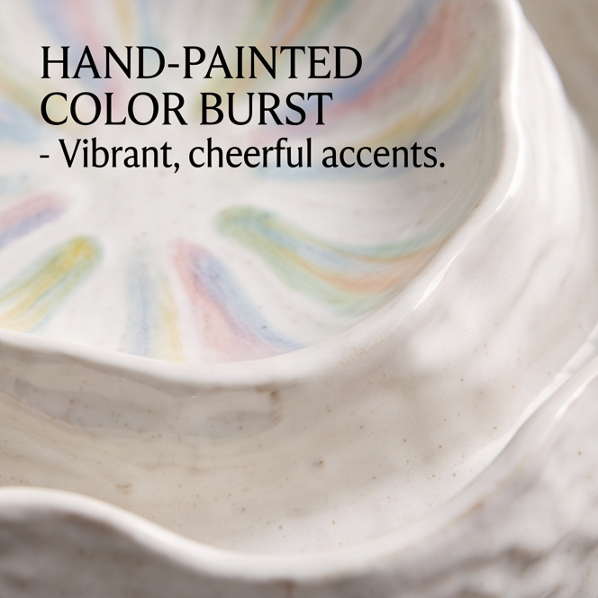 Handmade Ceramic Rainbow Burst Nesting Bowl Set