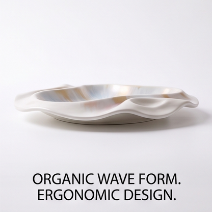 Iridescent Wave Ceramic Serving Dish
