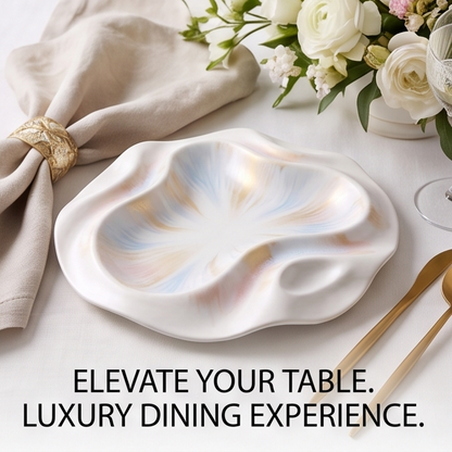 Iridescent Wave Ceramic Serving Dish