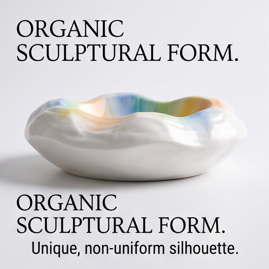 Artisanal Cloud Bowl - Hand-Painted Rainbow Glaze