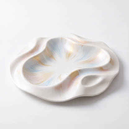 Iridescent Wave Ceramic Serving Dish